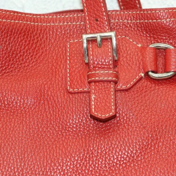Prada Vitello Daino Leather Double Handle Tote Bag Satchel - Red - Picture 9 of 16